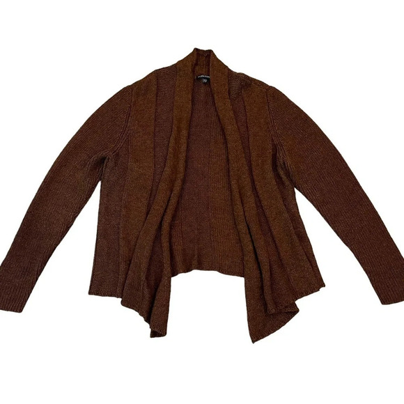 Eileen Fisher Brown Alpaca/Silk Knit Cardigan Sweater, Large, Good Condition - Picture 1 of 4